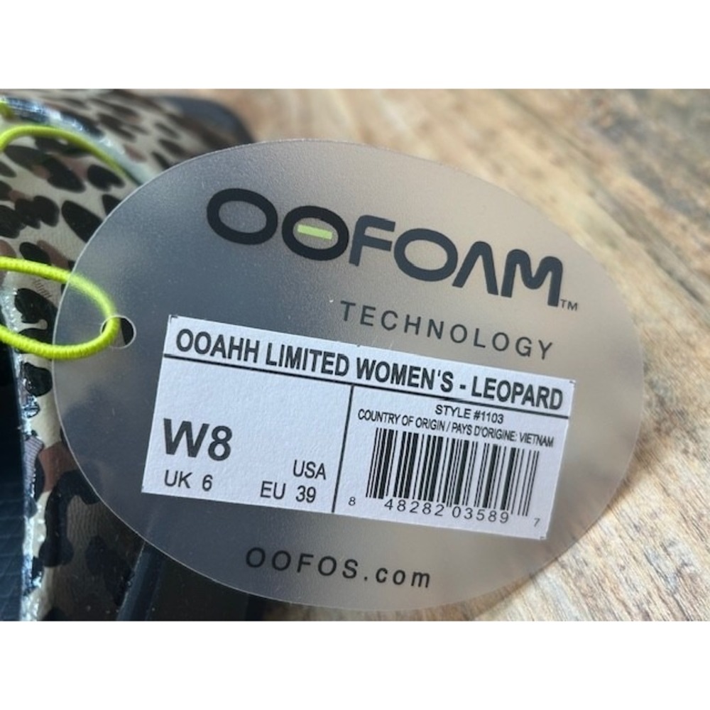 OOFOS OOAHH Limited Leopard Print Women's Slide Sandals NWT - Size 8 - Picture 8 of 8